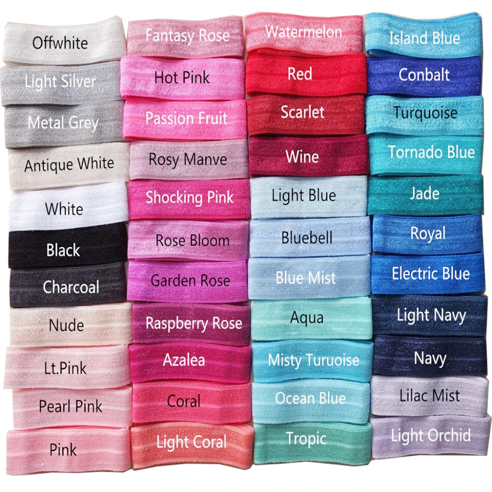 Блестящие на голову эластичная повязка для головы с 5/8 'цветов детей штаны эластичным поясом-резинкой Сделай Сам резинка волос; Повязка Галстуки лаков 96 цветов складе