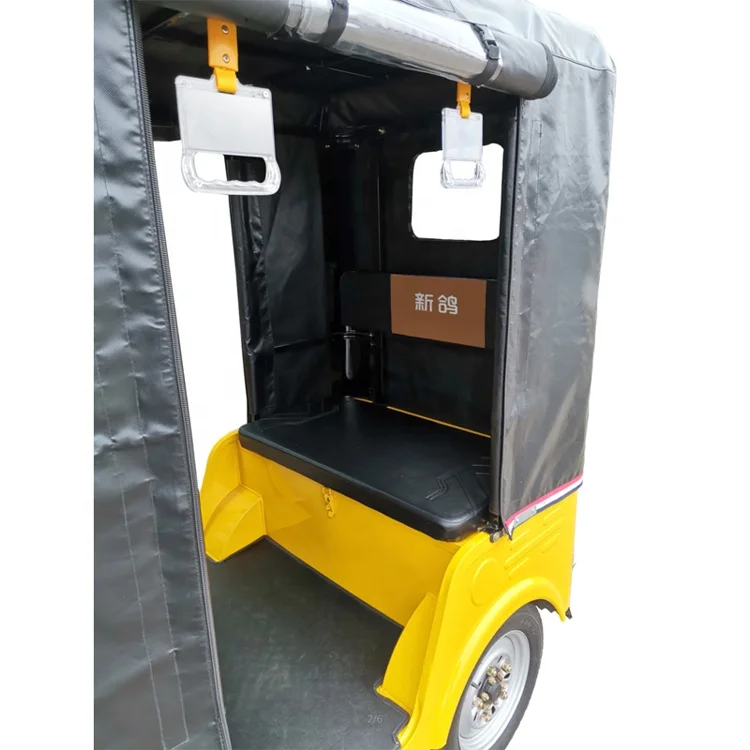 Custom family use powerful luxury enclosed cabin rear passenger cargo seat adult bajaj 3 wheel gasoline tricycle