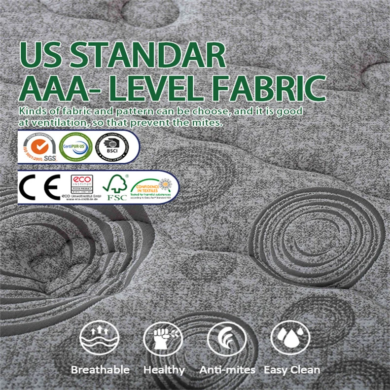 Queen Size Knitted Fabric Memory Foam Independent Pocket Spring Mattress YuLan Spring Bed Mattress