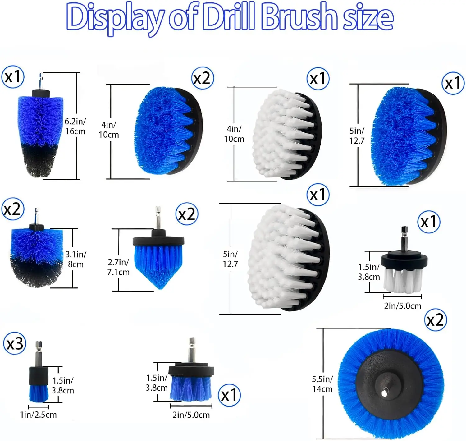 Drill Brush Attachment Set,27 Pack Power Scrubber Cleaning Kit Adapt Drill Brush for Tub,Shower,Kitchen