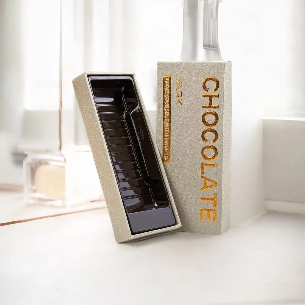 Factory Gold foil paper eco friendly small mushroom custom box chocolate bar packaging