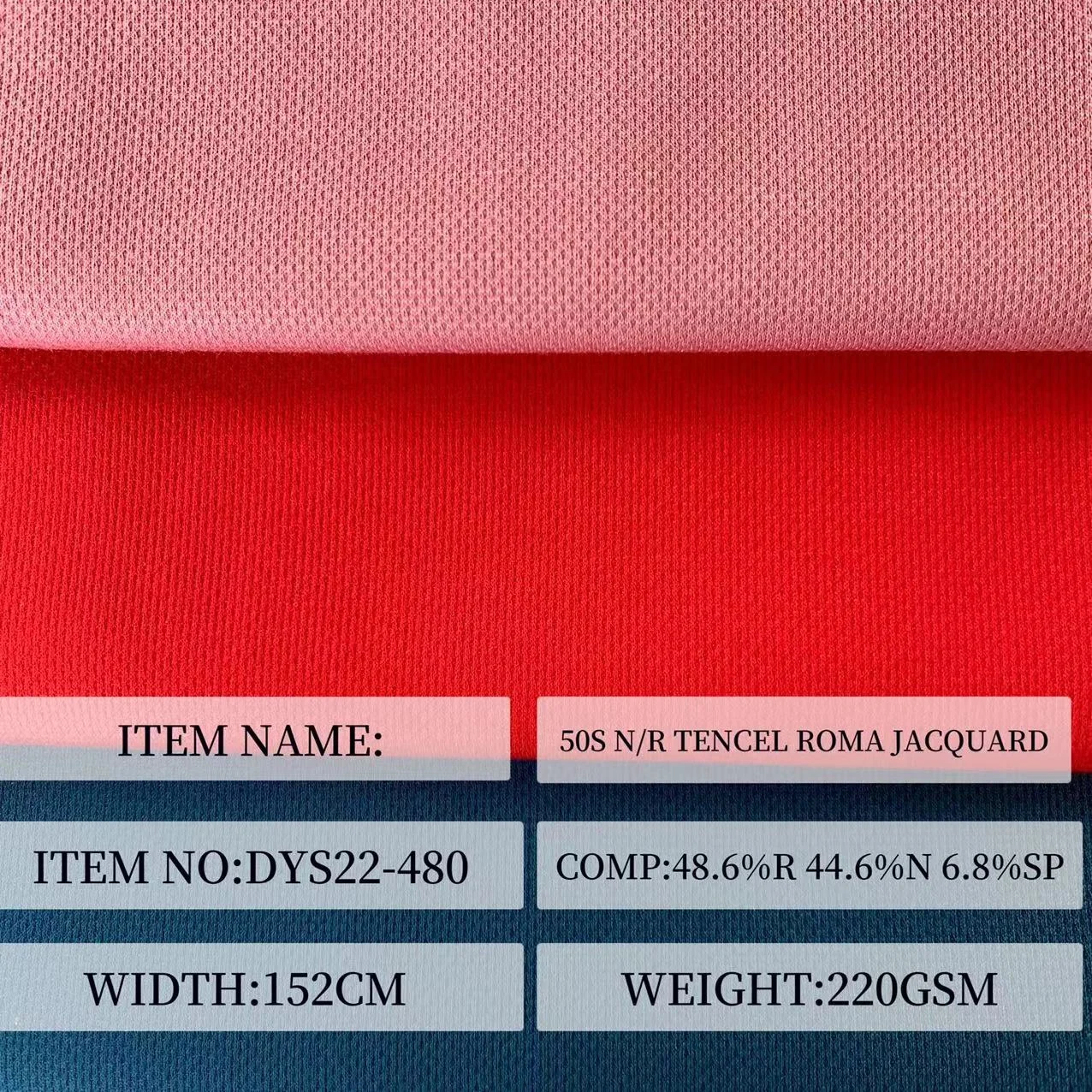 HOT SALE 50S NR TENCEL ROMA JACQUARD Fabric factory 220GSM for T shirt knitted ponte de roma Jersey PD manufacturer TENCEL