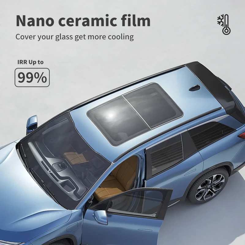 IRR99% UVR99% Nano Ceramic Window Car Glass Heat Insulation Film uv blocking heat control glass sticker purple shaded