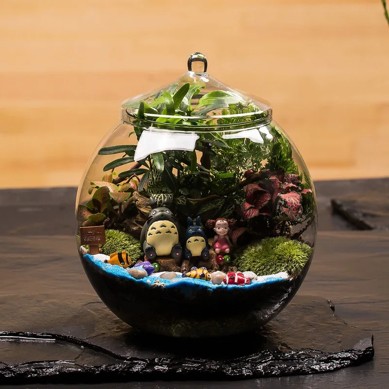Стеклянная террариумная основа и крышка/ваза для террариума с крышкой/ваза деревянным украшением дома Современная ручная свадьба