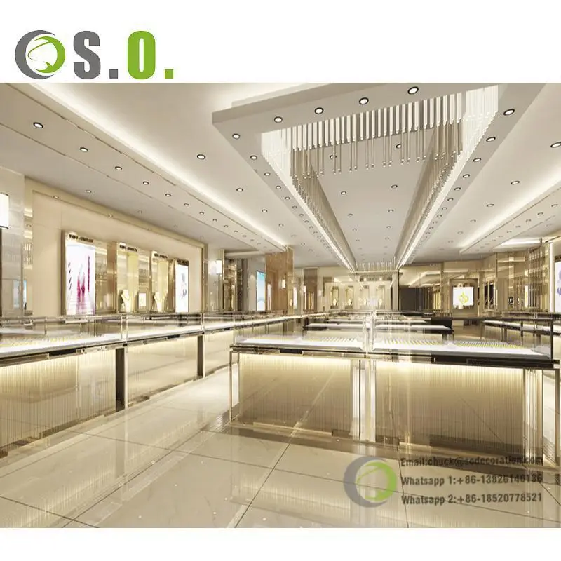 Factory Price High End Quality Jewelry Display Cabinet Wood and Glass Display Showcase