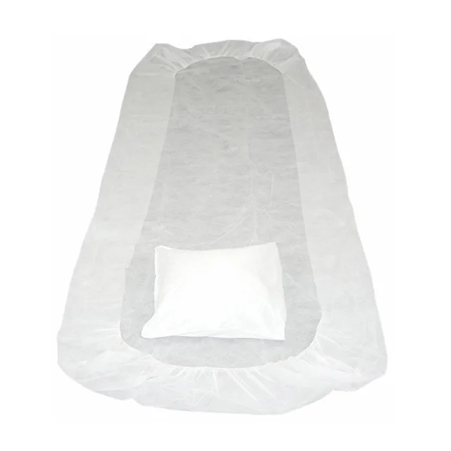 Non Woven Disposable Fitted Bed Massage Table Sheet Disposable Bed Cover Pillow Case for Spa and Hotel