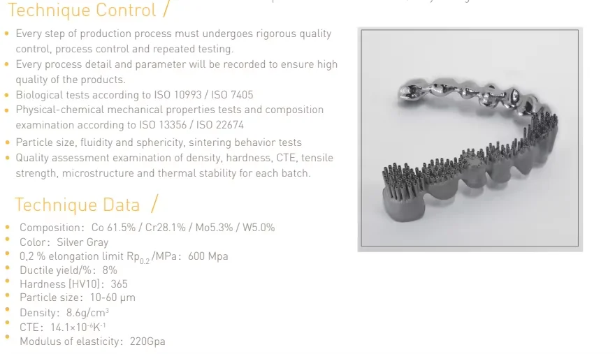 New Arrival Dental  alloy powder  5kg Cobalt Chrome Powder Co Cr Alloy Powder  for dental using