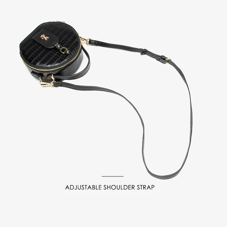 AZB059 Hot Sale Crocodile Vegan Pu Leather Popular Shoulder Purse Round Shape Women Purses Handbags Wholesale Handbags for Women