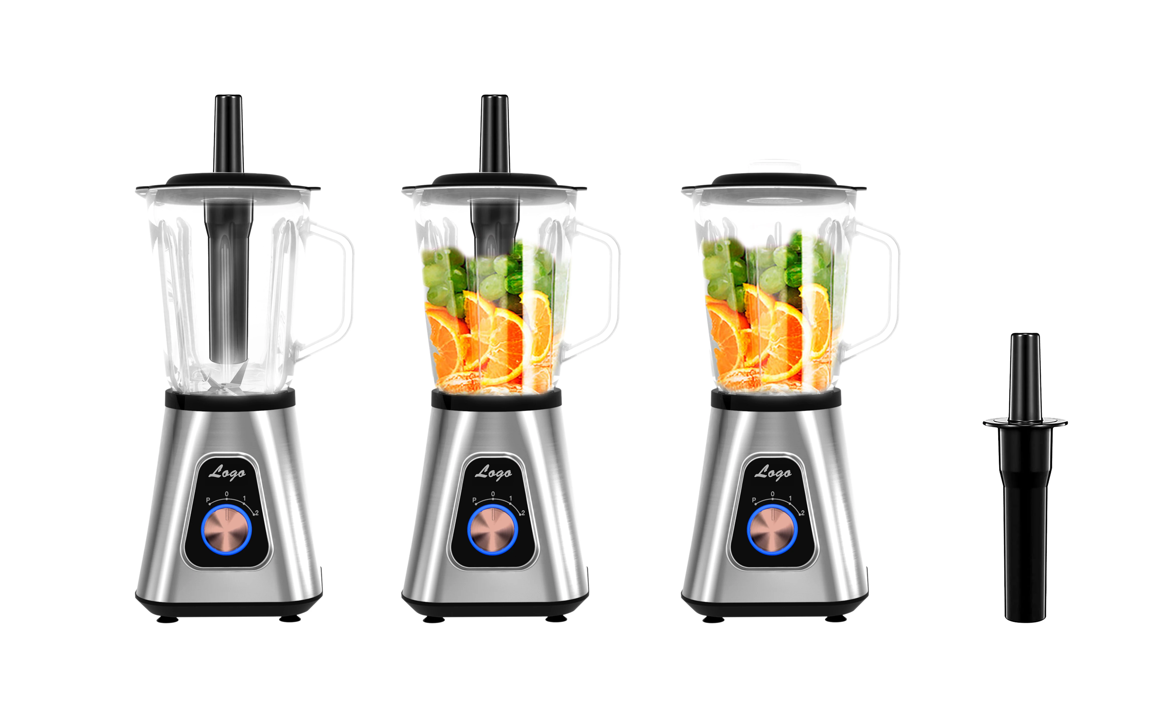 1300W high speed Glass jar smoothie mixer 2 speed settings 6 tips blade multifunctional table blender fruit juicer