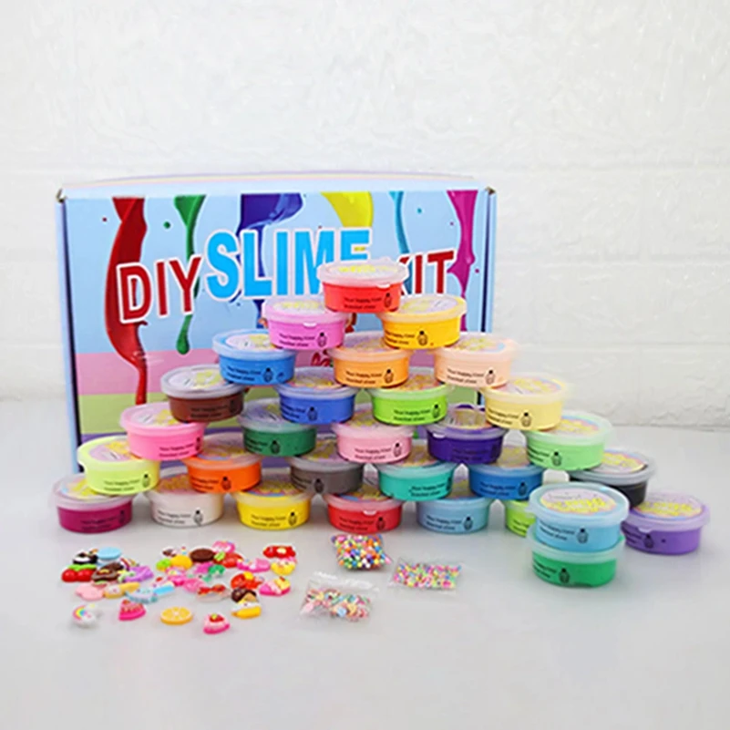 Wholesale colorful Fluffy Floam Slime Scented Stress Relief No Borax DIY Kids slime toy  Decompression venting slime