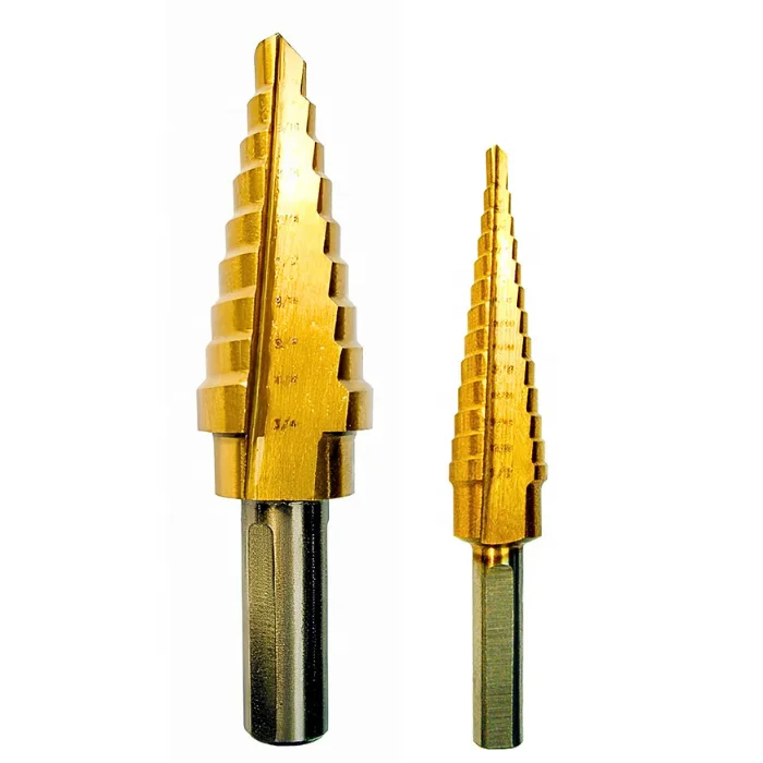 Premium Quality Tin-Coated HSS Step Drill Bits Metric and Inch Step Drill Set High-Quality Industrial Step Drills
