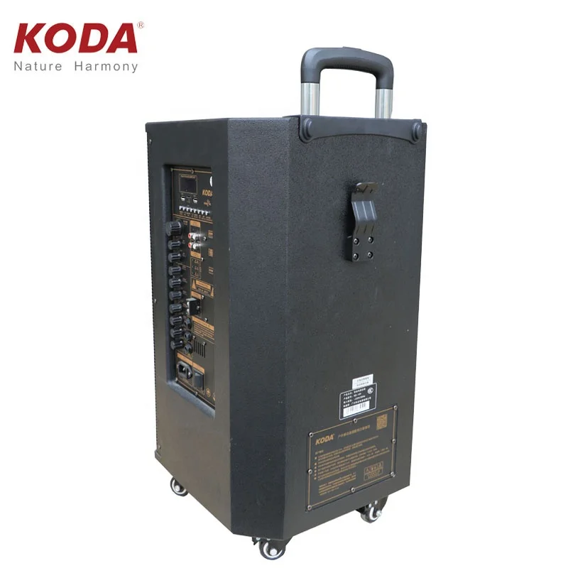 12inch wooden rechargeable Battery Powered party DJ trolley HIFI speakers