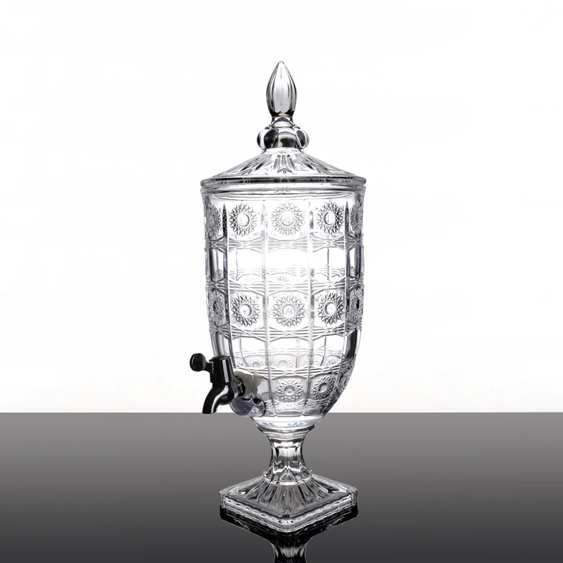 New design unique of wine and juice and beverage barrel with glass lid