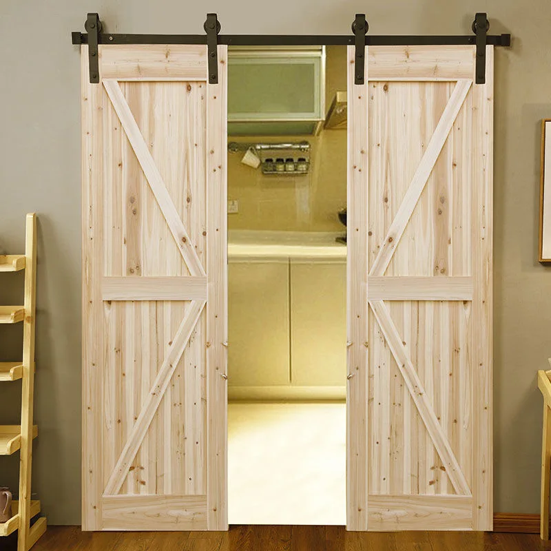 ABYAT Simple Interior Wooden Door Sliding Barn Door Slab Wooden Sliding Wall Partition Door