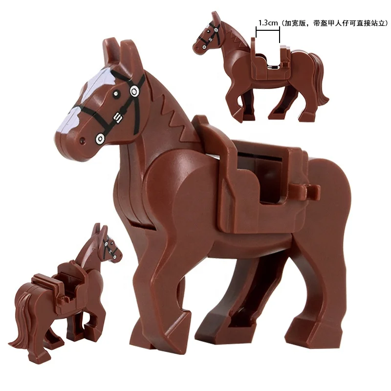 Ancient Mount Saddle (Widened Version) War Horse Saddle Brown+White+Black Building Block Toy 3002 3003 3004 3005 3006 (PA01037)