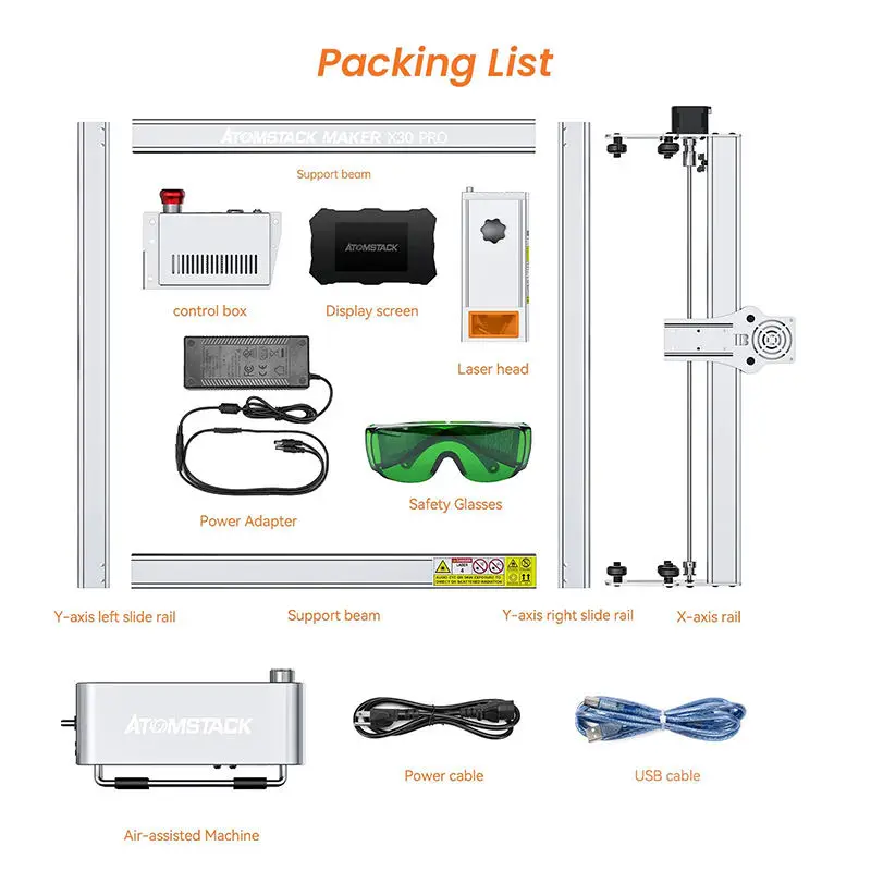 ATOMSTACK S30 X30 PRO CO2 Mental Laser Cutting Machine 160W With Protective Lenses for Fiber Laser Cutting Machine