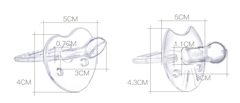 Baby pacifier liquid silicone material 0-18M round head flat head baby sleeping silicone pacifier