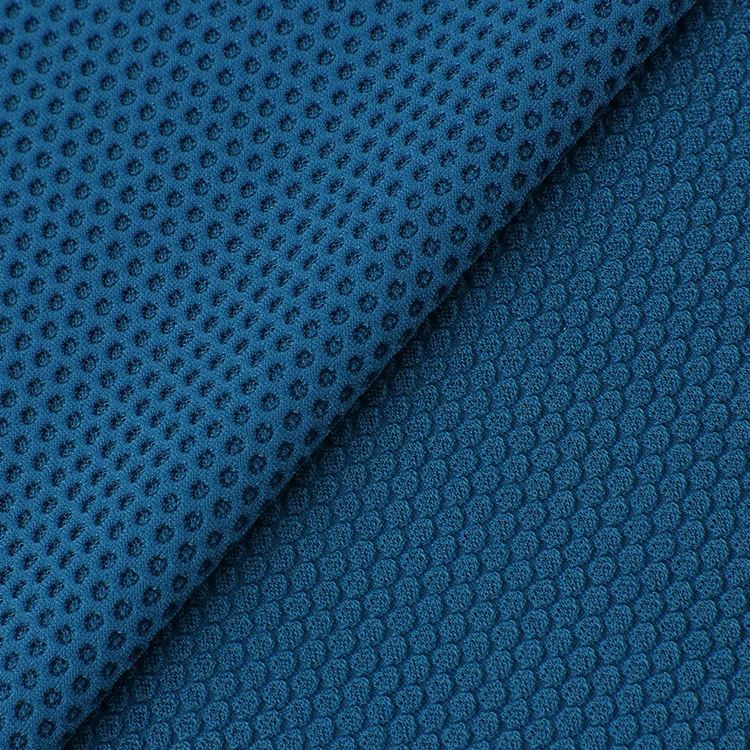 High density 4 way stretch 79% nylon 21% lycra knitting honeycomb mesh yoga sports wear fabric for bra tshirt