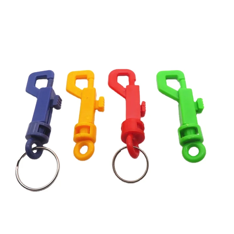Fashion color spring buckle plastic bulb type safety keychain