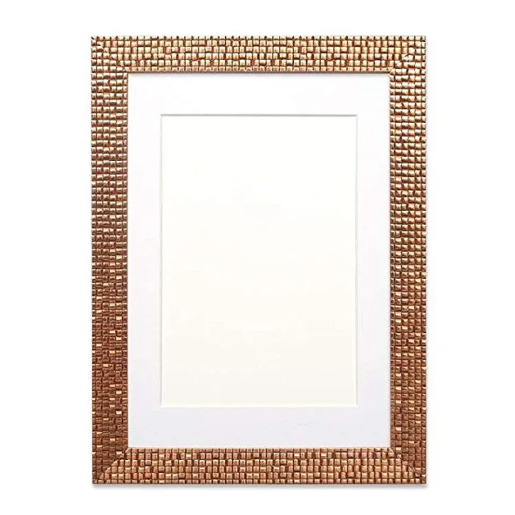 Fashion Colors and Multiple Sizes Flat Bright Modern Black Bling Picture Frame With White Mount