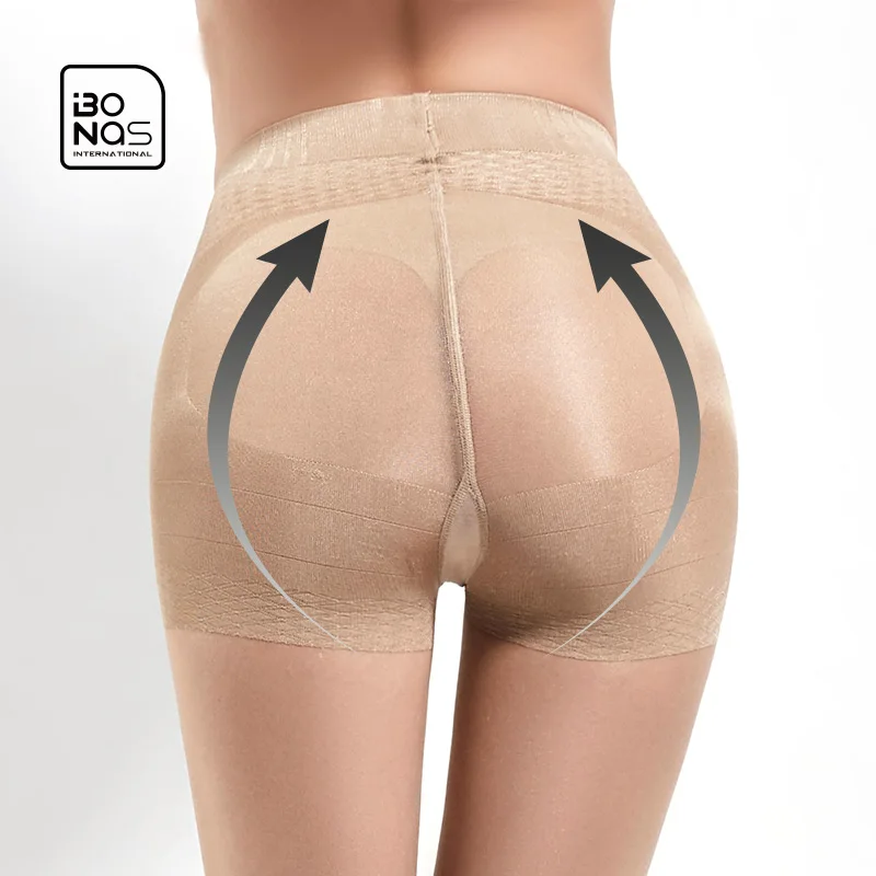 
Bonas Customizable Transparent Control Top Pantyhose Tummy Slimming Shaping Nylon Sheer Tights 