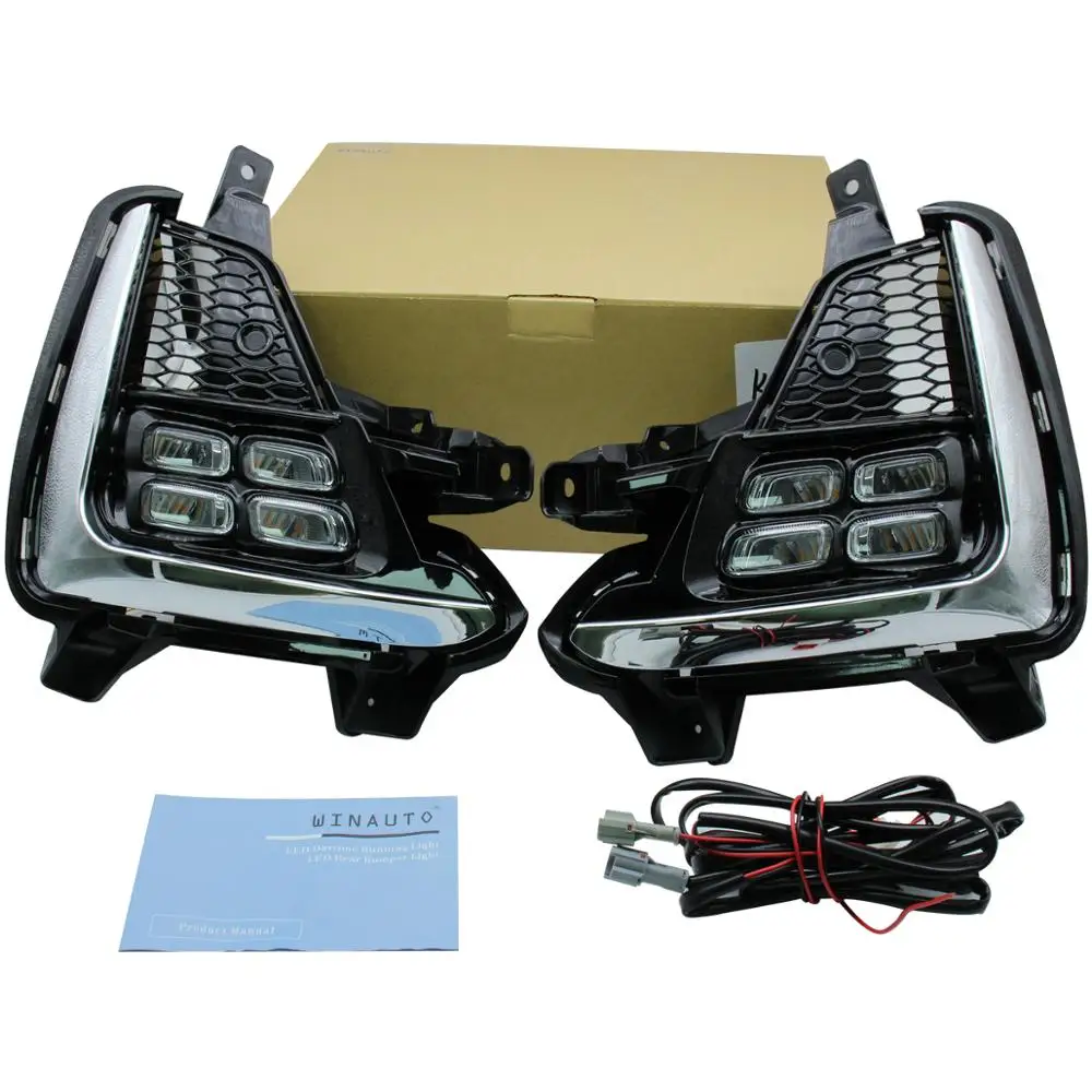 Auto parts led drl fog lights for Kia K3 Cerato Forte 2018-2020 auto turn signal function