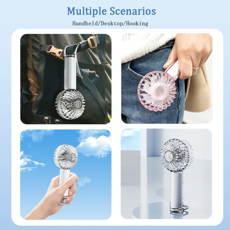 Summer Hot Sale Portable Mini Fan Rechargeable Ventilador Air Cooler Hand Held Electric Small Handheld Ventilateu