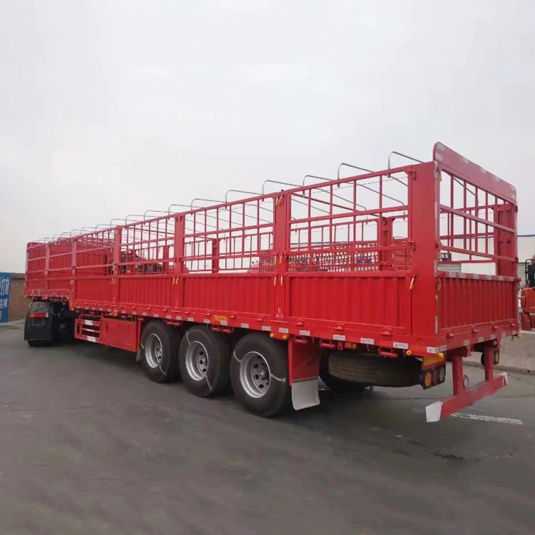 Heavy Duty 3 Axles 60 Tons 40ft Side Wall Fence Cargo Semi Truck Trailer