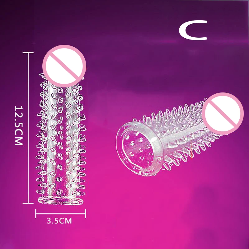 Reusable condoms dotted ribbed delay aid thickening thorn condoms 5 styles soft mace shape spined brambly condom for men