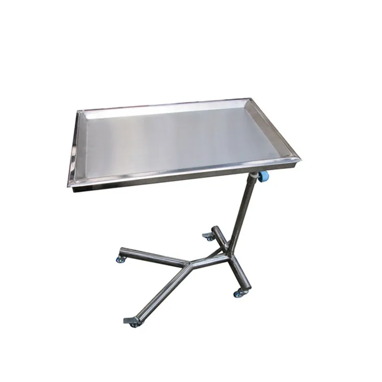 BT-SMT001 Cheap Hospital stainless steel surgical instrument table  Adjustable Mayo tray stand table with wheels price