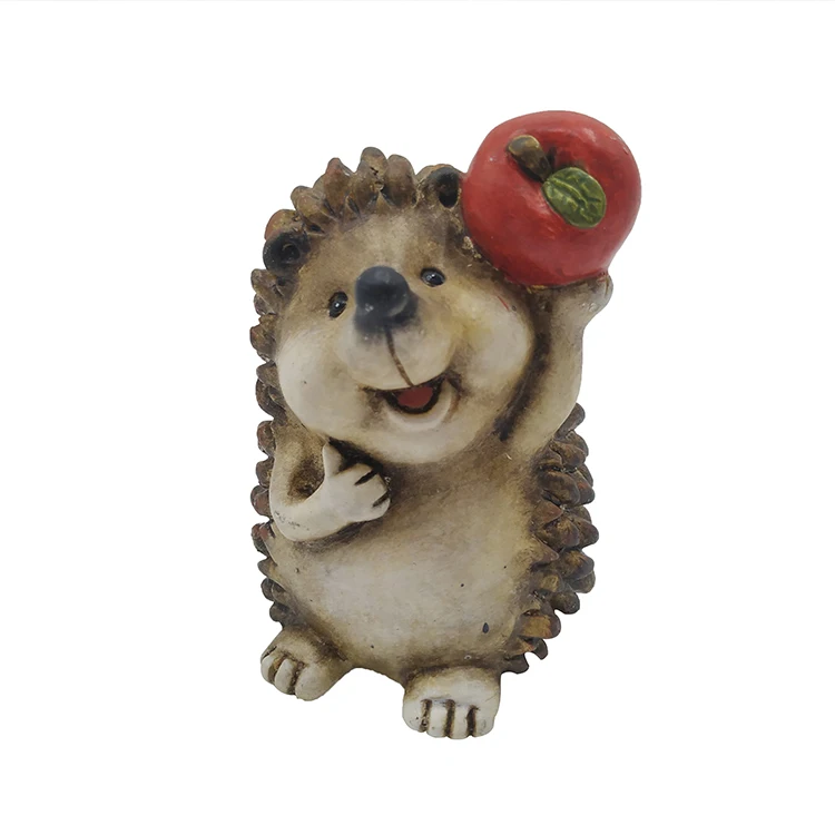 
Custom design garden decoration hedgehog, backyard animal decorative autumn crafts resin hedgehog figurine& 