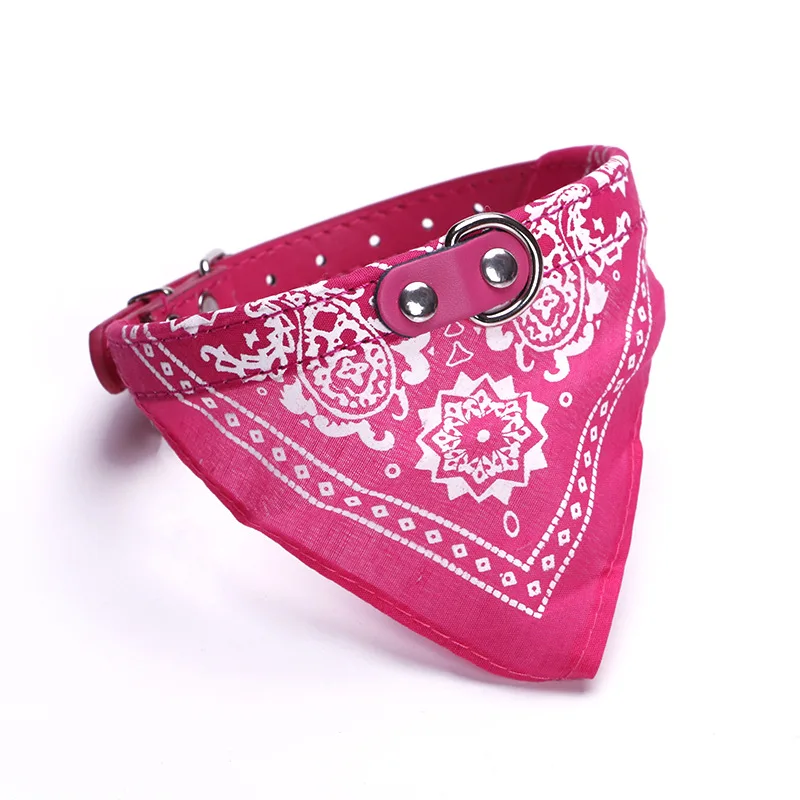 Wholesale Best Designer Pet Straps For Small Dog Pu Leather Pet Bandana Dog Bandana