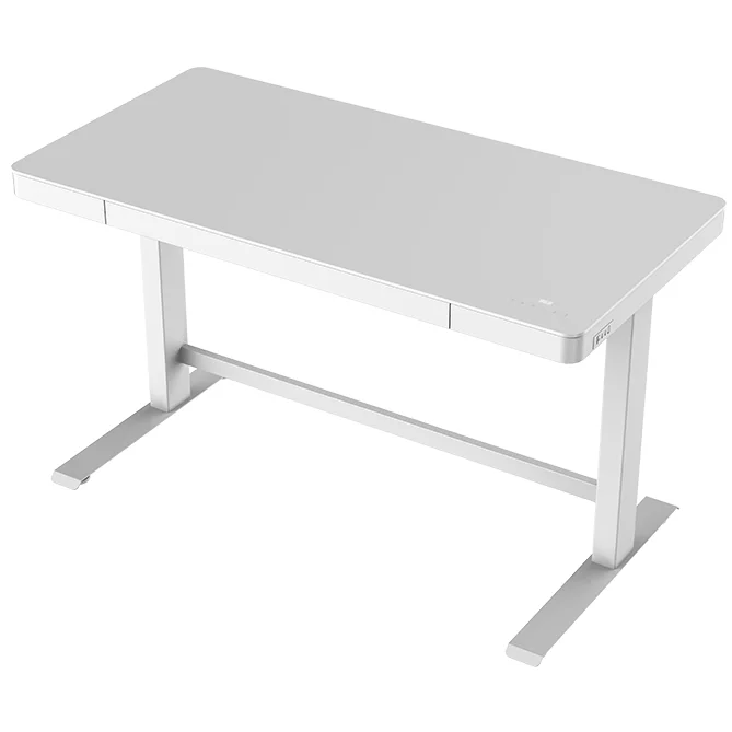 Nordic Home Office Furniture White Glass top Ergonomic Electric Height Adjustable Standing Desk