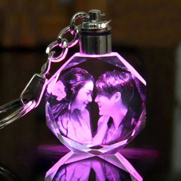 Wholesale Customized Logo Led Crystal Keychains for Gift