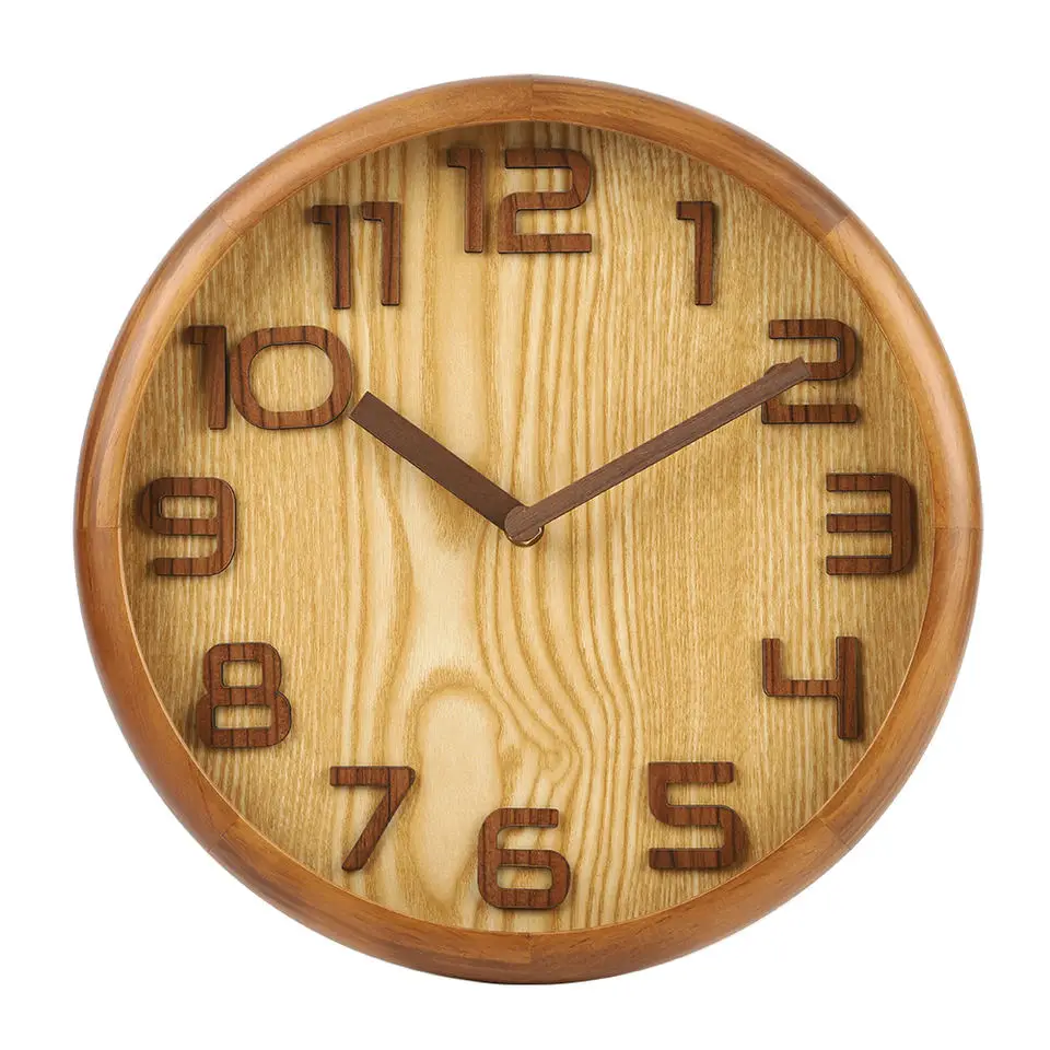 Factory Directly Modern Simple Creative Decorative Wooden Wall Clock 3d Wall Clocks Modern 3d Diy Home Diy Clock 3d