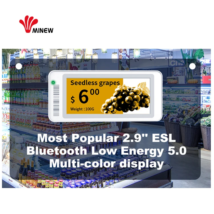 2.9 inch price tag ble 5.0 e-ink display eink screen esl device