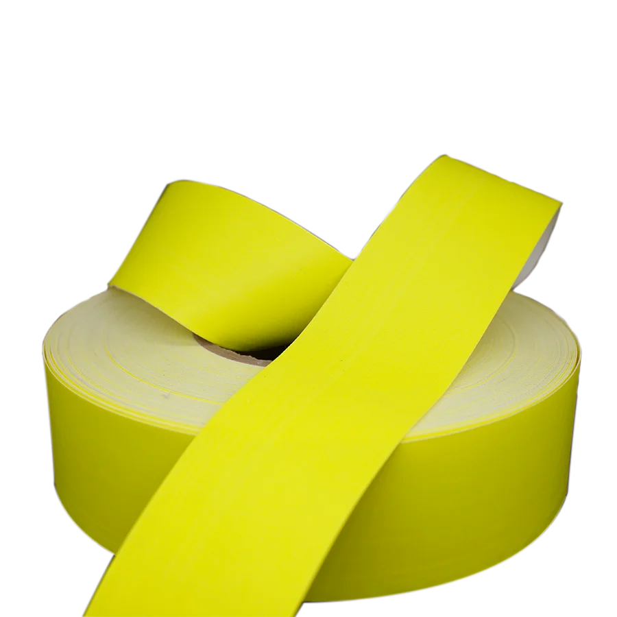 Yellow Orange Red Cotton Aramid Flame Retardant Reflective Fabric Sewing Tapes For Fire Protection