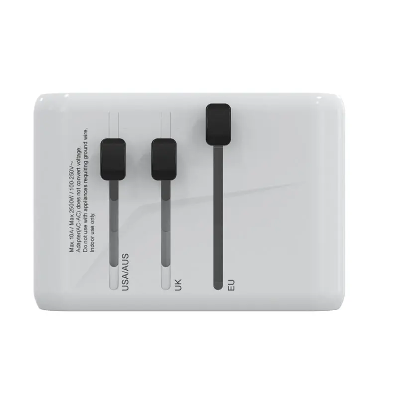 Сетевое зарядное устройство Worldplug GaN, 65 Вт, PD, Сверхбыстрая зарядка, Тип C, выход, универсальный адаптер для путешествий от производителя