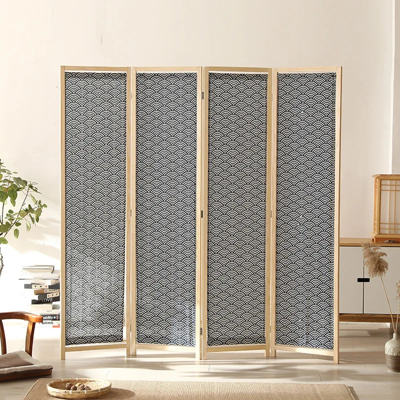 Hotel & Office Removable Fabric Screen Washable Changing Partition Foyer Movable Folding Screen for Room Dividers & Separations