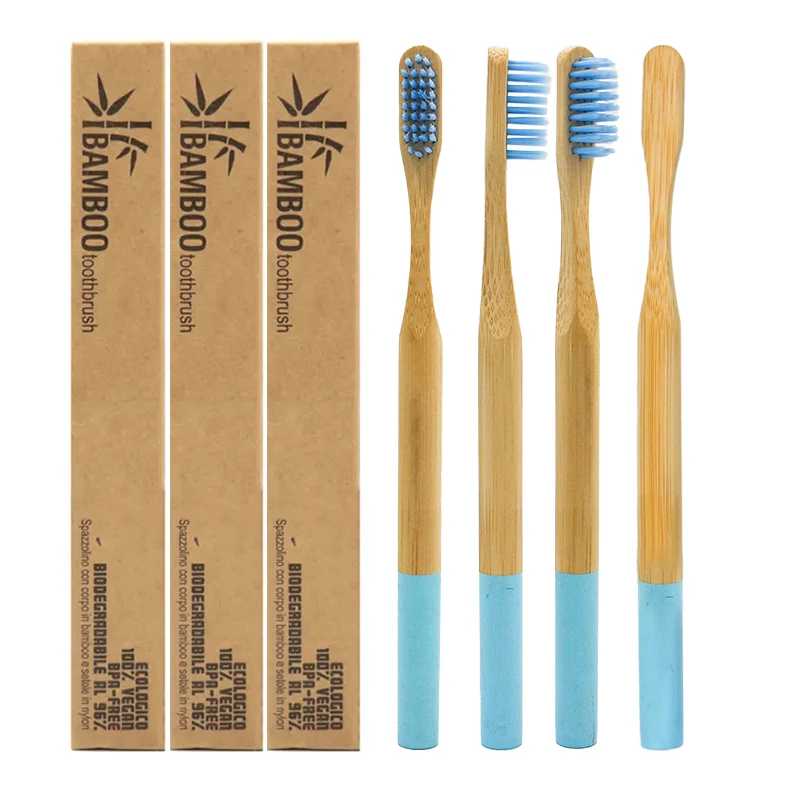 Wholesale 100% Healthy Custom Eco nature China Custom Bamboo Toothbrush with Soft Bristle for adults