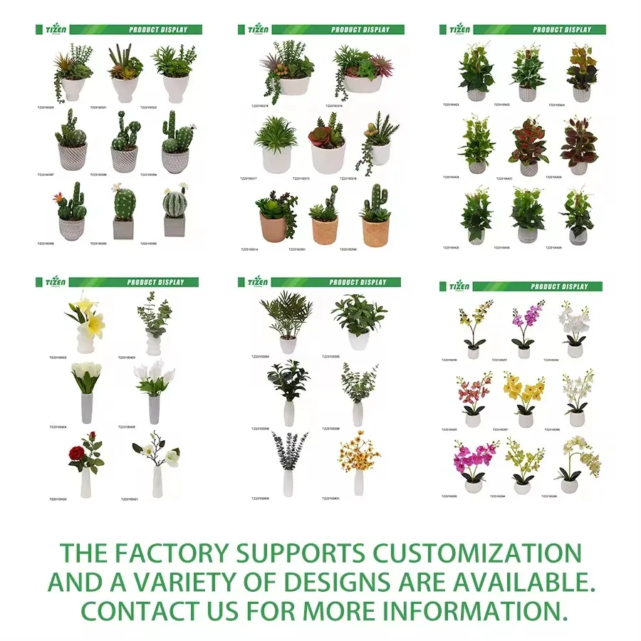 Popular Product Props Display Plastic Set Combination Artificial Plants And Flowers Potted For Indoor Decoration