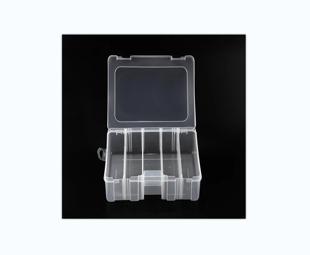 Wholesale plastic multi-compartment fishing tackle storage box portable transparent fishing tackle box
