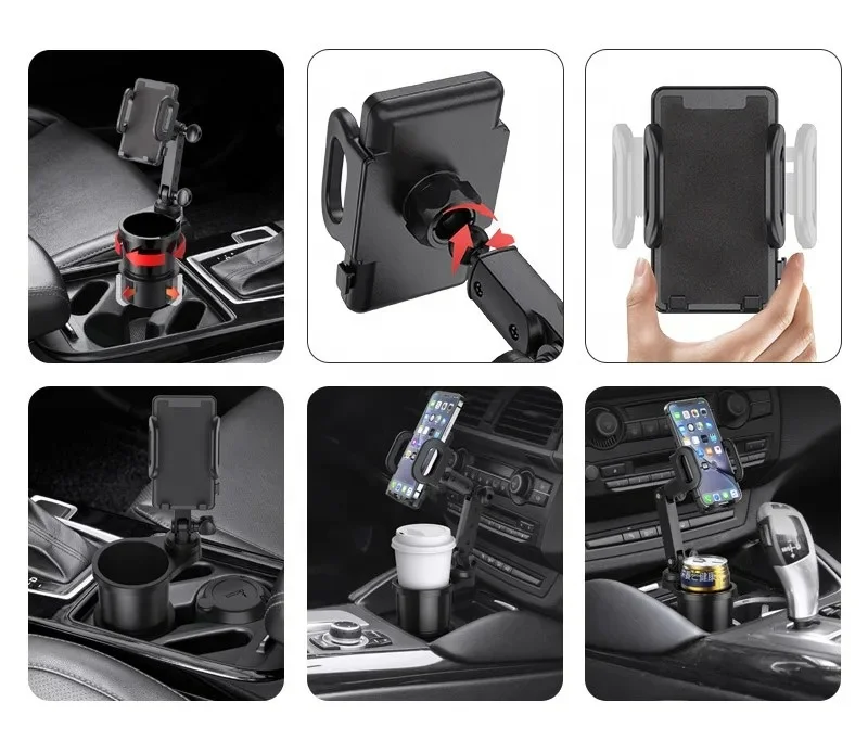 2 in 1 Car Phone Stand Cup Holder 360 Angle Adjustable Universal Car Phone Holder Car Holder For Phone