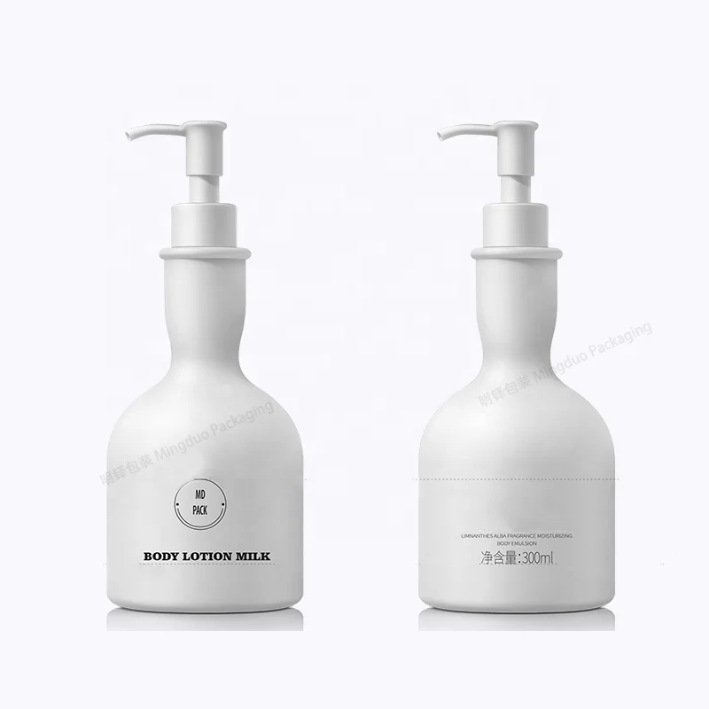 Luxury new skin care packaging set 300ml HDPE plastic body lotion milk emulsion bottle custom cosmetic packaging