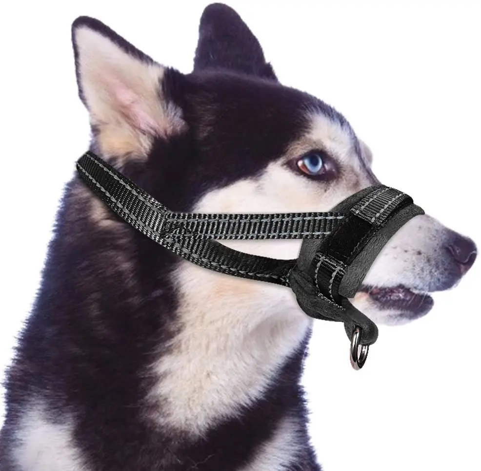 Adjustable Soft Padded Nylon Dog Muzzle Anti Biting Dog Mouth Cover Comfortable Protect Pet Muzzle Mouth Cover For Dog
