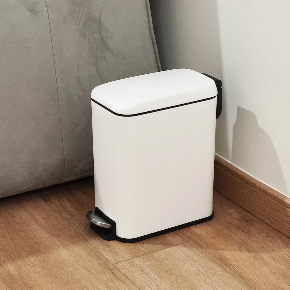Hot Sale 5L Cold Roll Steel Rectangular Pedal Dustbin Removable Inner Bucket Trash Bin For Kitchen And Bathroom