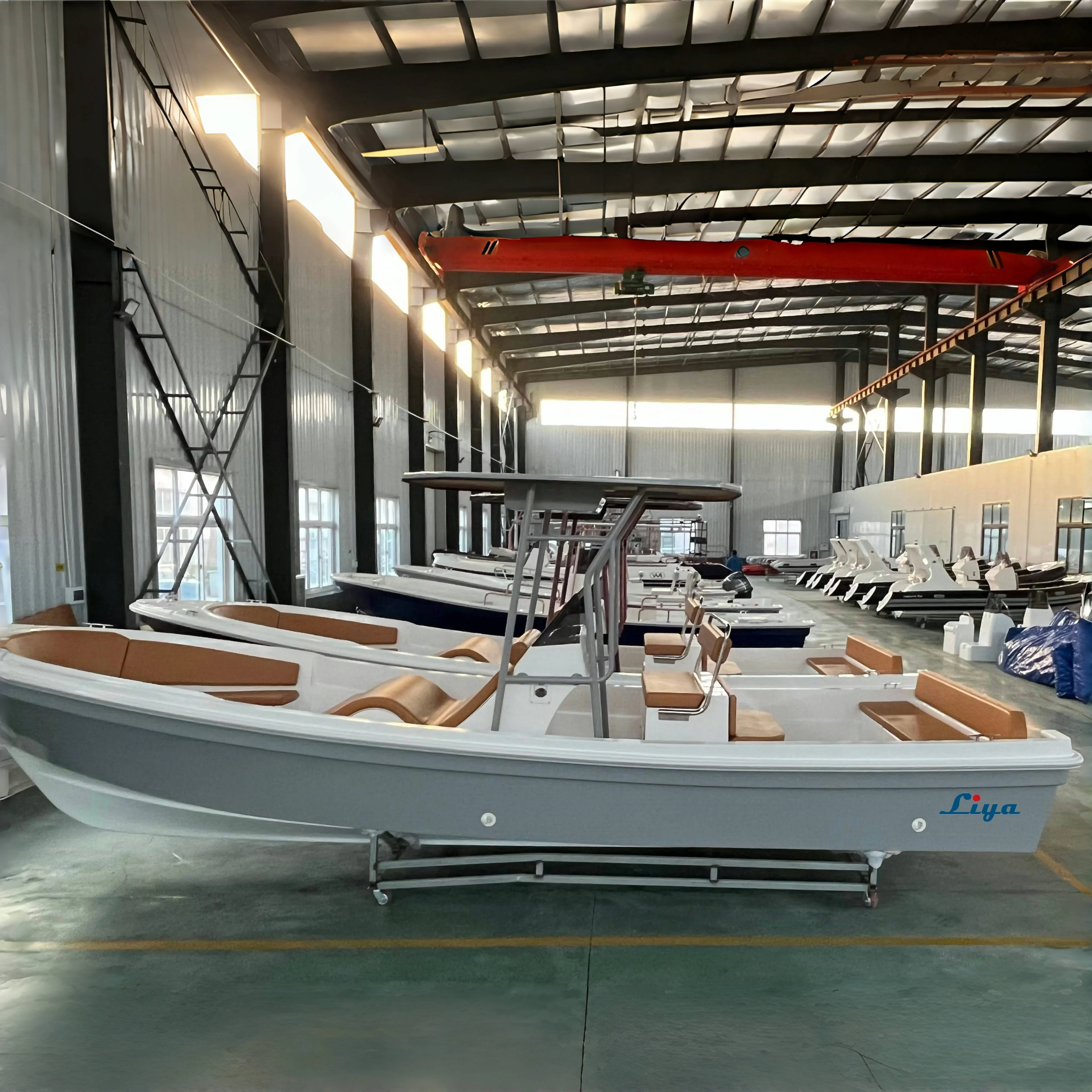 Liya 5m to 8m Customized Color Fiberglass Panga Boat Speed Fishing Boat for Sale