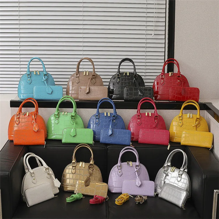 Factory Custom #TK-5214 trendy bags women handbags ladies brand luxury alligator print handbags brand tote bags for women
