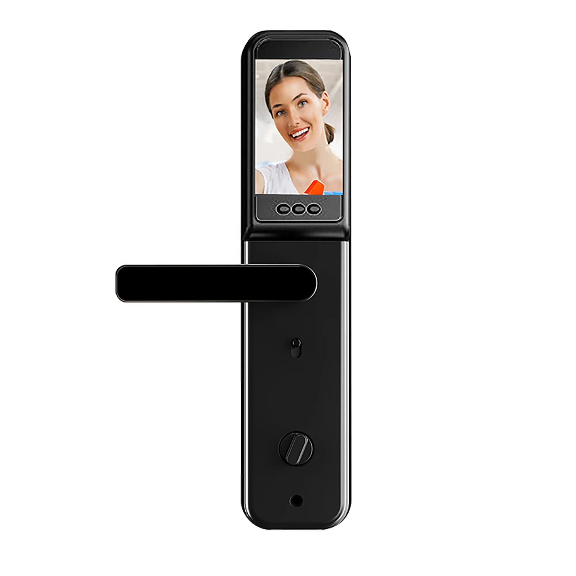 Europe Intelligent Electric Built-in Peephole Smart Door Lock With CE ROHS Certified Smart Fingerprint  Lock For Glass Door