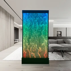Colored indoor bubble panel acrylic indoor water fountain waterfall wall led dancing bubble panel